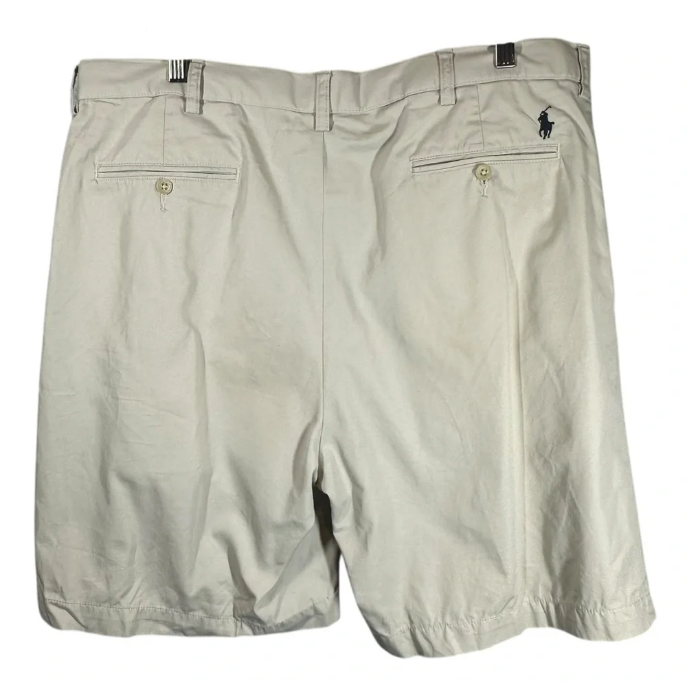 POLO RALPH LAUREN Men's 38 Tyler Cotton Tan Double Pleated Shorts